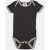 Baby Hug Me Short Sleeve Bodysuit, Black Melange - Onesies - 1 - thumbnail
