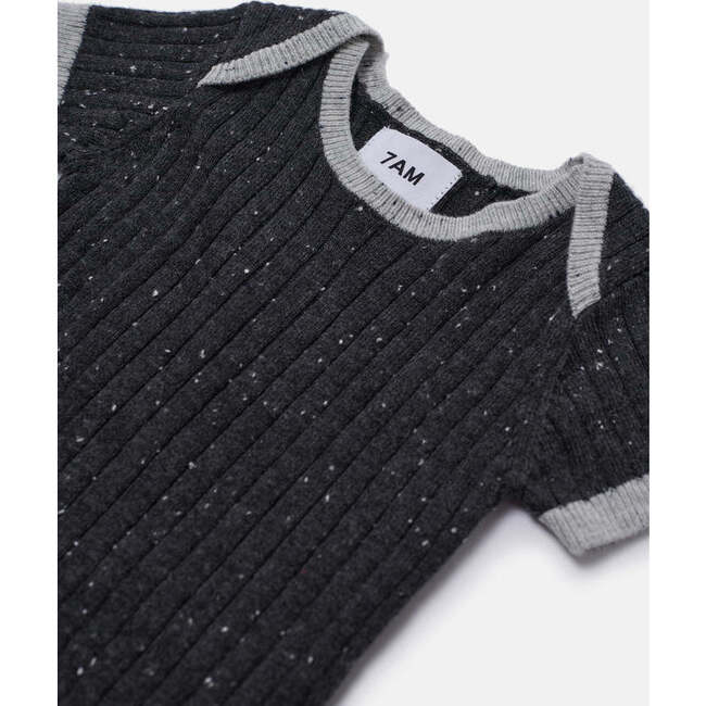 Baby Hug Me Short Sleeve Bodysuit, Black Melange