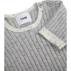 Ribbed Knit Short Sleeve Retro Top, Heather Grey - Shirts - 4 - thumbnail