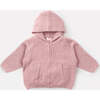 Baby Girls Fuzzy Zip-Up Hoodie, Ash Rose - Sweaters - 1 - thumbnail