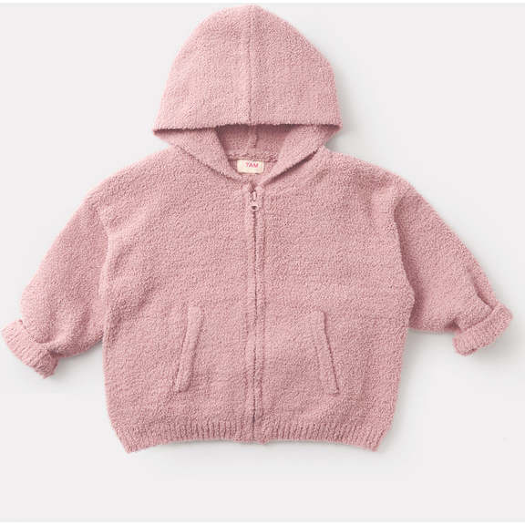 Baby Girls Fuzzy Zip-Up Hoodie, Ash Rose