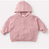 Baby Girls Fuzzy Zip-Up Hoodie, Ash Rose - Sweaters - 2