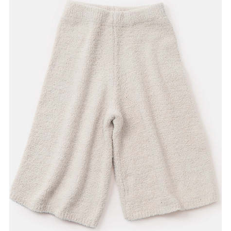 Baby Girls Fuzzy Wide Leg Relaxed Fit Pants, Ecru