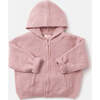 Baby Girls Fuzzy Zip-Up Hoodie, Ash Rose - Sweaters - 3