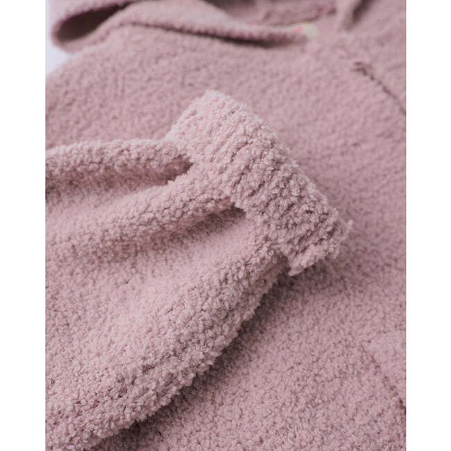 Baby Girls Fuzzy Zip-Up Hoodie, Ash Rose - Sweaters - 4