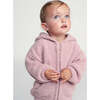 Baby Girls Fuzzy Zip-Up Hoodie, Ash Rose - Sweaters - 5
