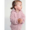 Baby Girls Fuzzy Zip-Up Hoodie, Ash Rose - Sweaters - 6