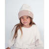 Baby 2-Tone Ribbed Beanie, Ecru & Pecan - Hats - 3
