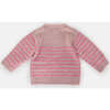Fuzzy Striped Camisole & Cardigan Set, Ash Rose & Vivid Pink - Cardigans - 2 - thumbnail
