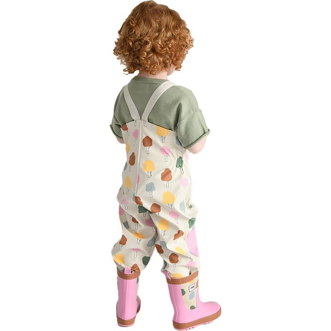 Tree Print Rain Boots, Beige - Rain Boots - 8