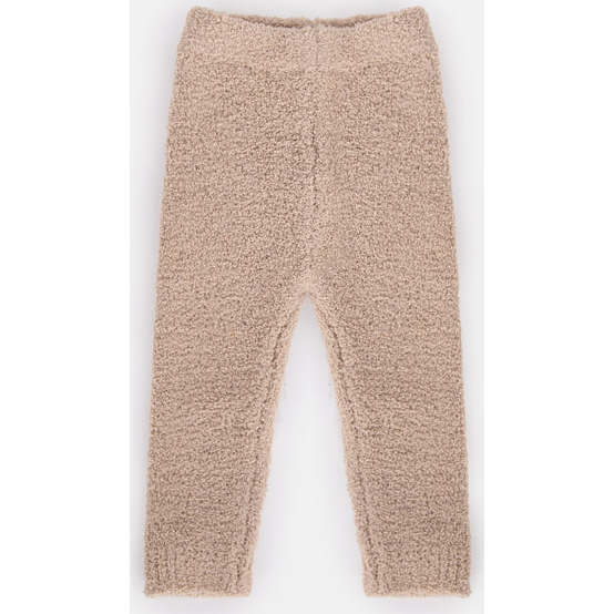 Fuzzy Ribbed Cuff Leggings, Pecan