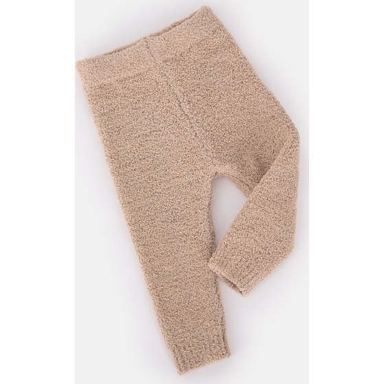 Fuzzy Ribbed Cuff Leggings, Pecan