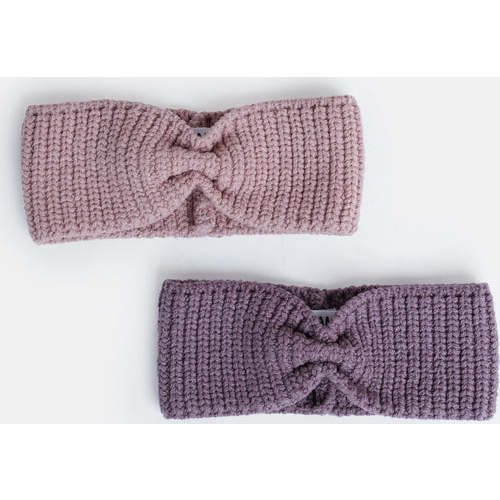 Chunky Ribbed Knit Elasticized Headband, Ash Rose