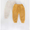 Fuzzy Drawstring Waist Ribbed Cuff Joggers, Amber - Sweatpants - 4 - thumbnail