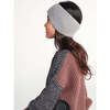 Chunky Ribbed Knit Elasticized Earband, Grey - Headbands - 2 - thumbnail