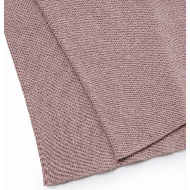 Chunky Ribbed Knit Elastic Waist Wide Leg Loose-Fit Pants, Ash Rose