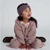 Chunky Ribbed Knit Elasticized Headband, Purple - Headbands - 3 - thumbnail