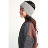 Chunky Ribbed Knit Elasticized Earband, Grey - Headbands - 3 - thumbnail