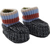 Chunky Ribbed Knit Anti-Grip Sole Slip-On Slippers, Black Melange & Multicolors - Slippers - 1 - thumbnail