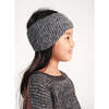 Chunky Ribbed Knit Elasticized Earband, Black Melange - Headbands - 2 - thumbnail