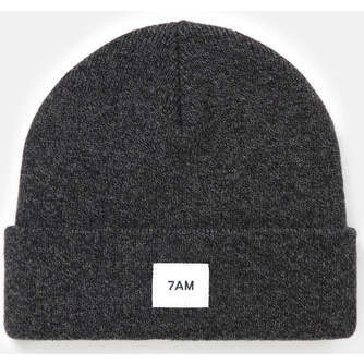 Heather Knit Beanie, Black