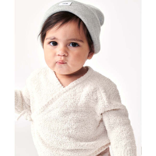 Heather Knit Beanie, Light Grey