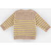 Long Sleeve Striped Top, Pecan & Chartreuse - Sweaters - 3 - thumbnail