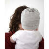 Cotton Top Knot Beanie, Light Grey & Dark Grey - Hats - 4 - thumbnail