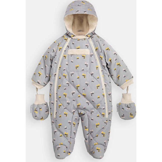 Benji Bebe Floral Print Snowsuit With Mitten, Autumn Blossom - Snowsuits - 1
