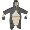 Benji Snowsuit Bebe, Smokey Grey Quilted - Snowsuits - 3 - thumbnail