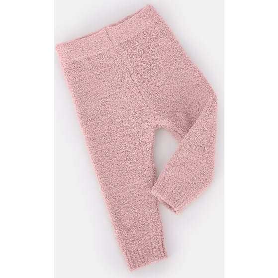 Baby Girls Fuzzy Leggings, Ash Rose