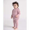 Baby Girls Fuzzy Hooded Cardigan, Ash Rose - Cardigans - 2 - thumbnail