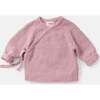 Baby Girls Fuzzy Long Tight Sleeve Kimono Wrap Top, Ash Rose - Shirts - 3 - thumbnail
