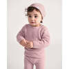 Baby Girls Fuzzy Crew Neck Long Sleeve Top, Ash Rose - Shirts - 4 - thumbnail