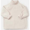 Baby Fuzzy Ribbed Turtle Neck Sweater, Ecru - Sweaters - 3 - thumbnail
