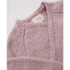 Baby Girls Fuzzy Long Tight Sleeve Kimono Wrap Top, Ash Rose - Shirts - 5 - thumbnail