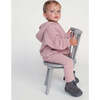 Baby Girls Fuzzy Leggings, Ash Rose - Leggings - 4 - thumbnail