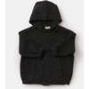 Baby Fuzzy Zip-Up Hoodie, Black Melange - Sweaters - 3 - thumbnail