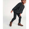Baby Fuzzy Leggings, Black Melange - Leggings - 3 - thumbnail