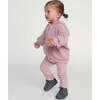 Baby Girls Fuzzy Leggings, Ash Rose - Leggings - 6 - thumbnail