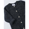Baby Fuzzy Long Sleeve Romper, Black Melange - Rompers - 4 - thumbnail
