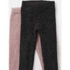 Baby Fuzzy Leggings, Black Melange - Leggings - 6 - thumbnail