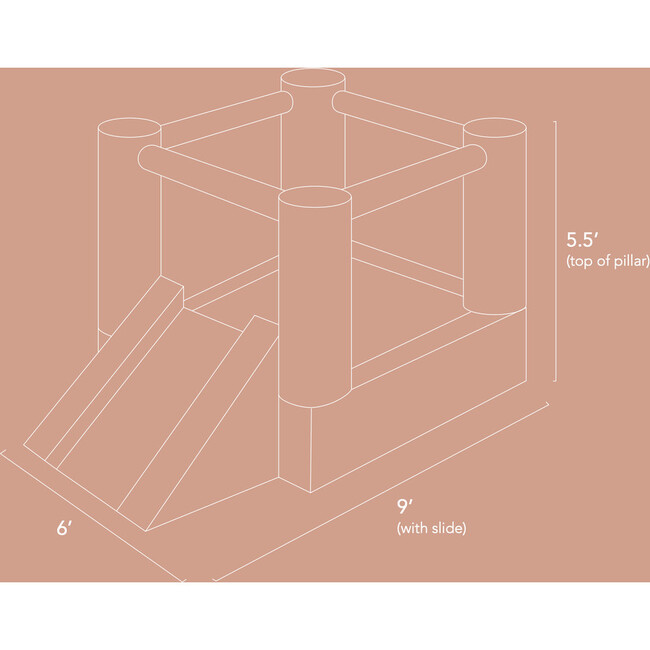 Tumble Bounce House, 6x6 Neutral - Playhouses - 9