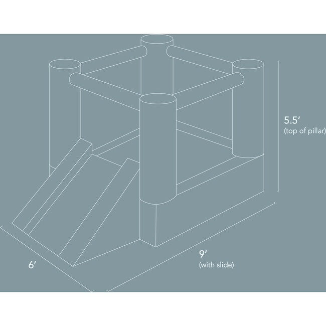 Tumble Bounce House, 6x6 Blue - Playhouses - 9
