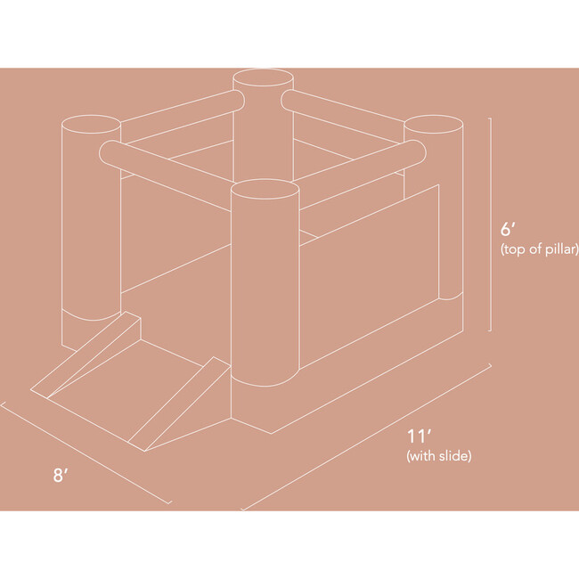 Walled Tumble Bounce House, 8x8 Neutral - Playhouses - 10