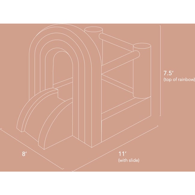 Rainbow Bounce House, 8x8 Neutral - Playhouses - 9