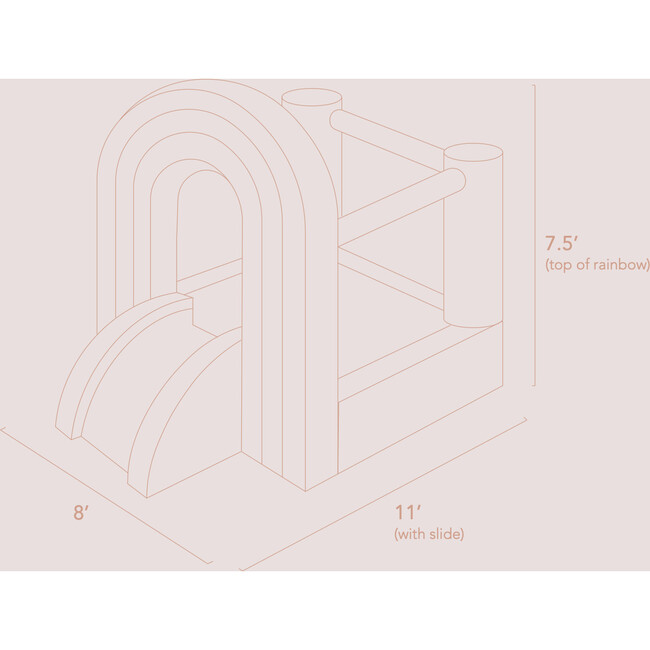 Rainbow Bounce House, 8x8 Pink - Playhouses - 10