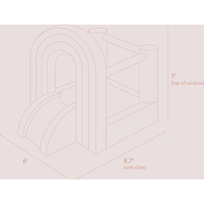 Rainbow Bounce House, 6x6 Pink - Playhouses - 9