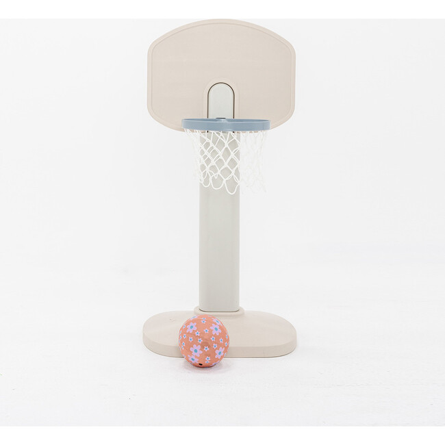 Basketball Hoop, Traditional Blue Floral
