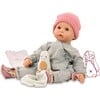 Cookie 19" Soft Baby Doll in Grey Outfit with Blue Sleeping Eyes - Can Wear Newborn Clothing - Dolls - 1 - thumbnail
